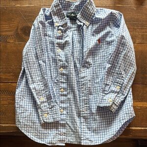 Blue Checkered Button-Up Shirt
